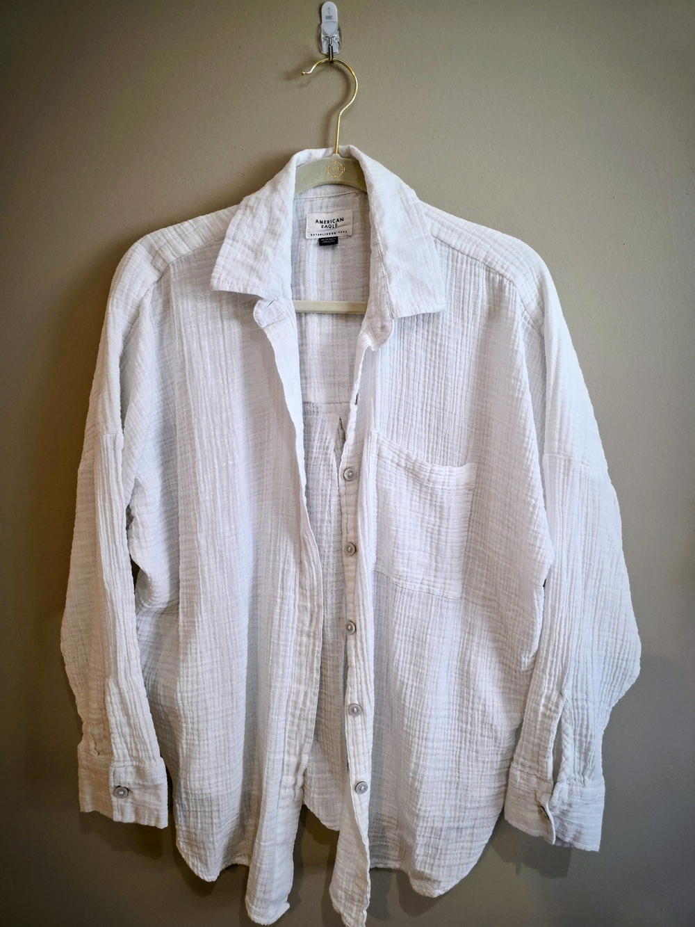 Light White Oversized Button-Up Shirt